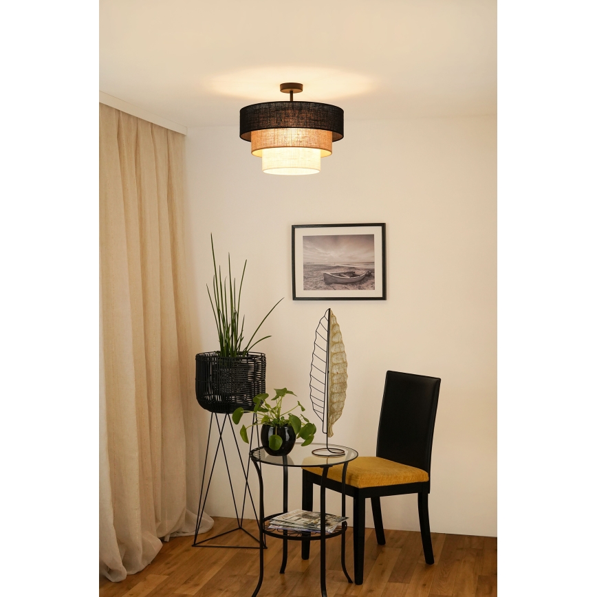 Brilagi - Lámpara de techo ASPEN LUNETA 1xE27/15W/230V diá. 45 cm negro/beige/color crema