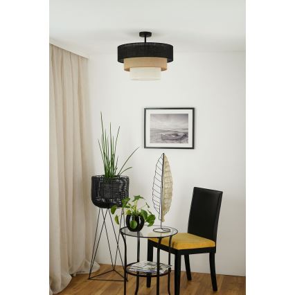 Brilagi - Lámpara de techo ASPEN LUNETA 1xE27/15W/230V diá. 45 cm negro/beige/color crema