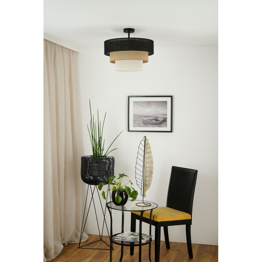 Brilagi - Lámpara de techo ASPEN LUNETA 1xE27/15W/230V diá. 45 cm negro/beige/color crema