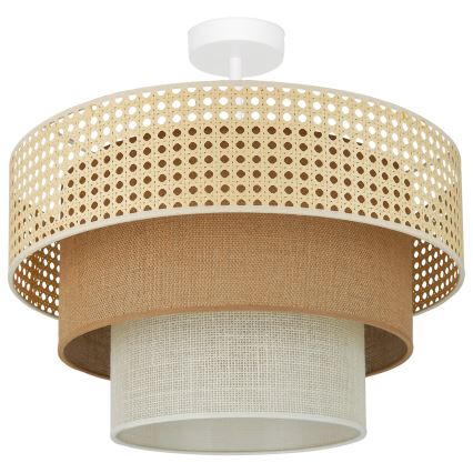 Brilagi - Lámpara de techo CEDAR LUNETA 1xE27/15W/230V diá. 45 cm beige/marrón/color crema
