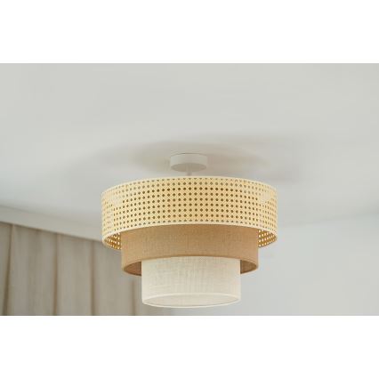 Brilagi - Lámpara de techo CEDAR LUNETA 1xE27/15W/230V diá. 45 cm beige/marrón/color crema