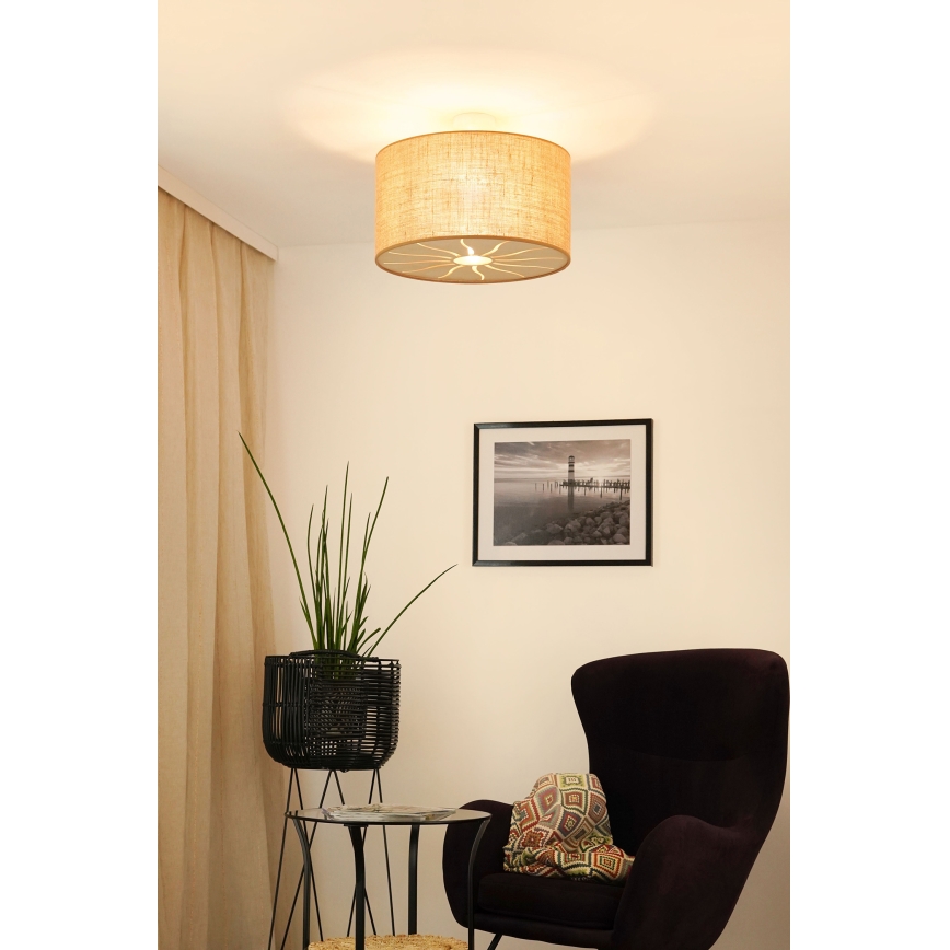 Brilagi - Lámpara de techo COUNTRY ROLLER 1xE27/15W/230V diá. 45 cm beige