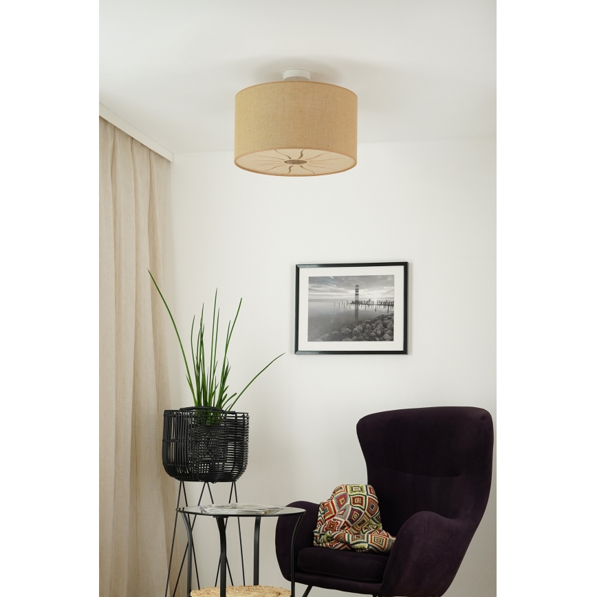 Brilagi - Lámpara de techo COUNTRY ROLLER 1xE27/15W/230V diá. 45 cm beige