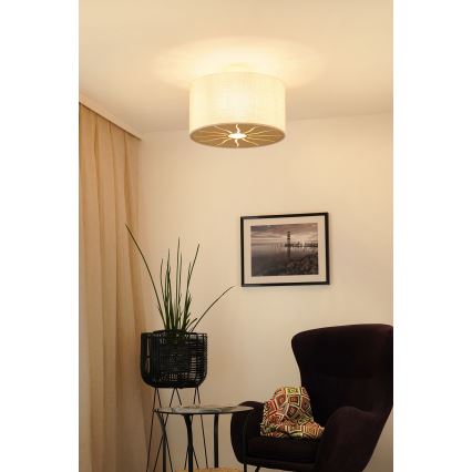 Brilagi - Lámpara de techo COUNTRY ROLLER 1xE27/15W/230V diá. 45 cm color crema
