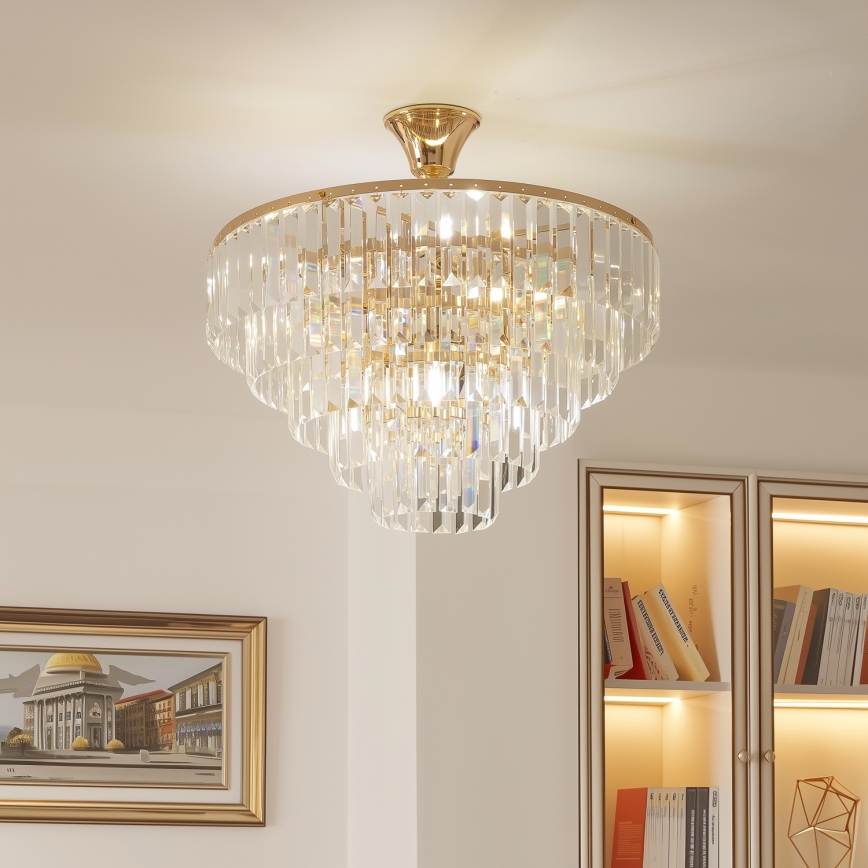 Brilagi - Lámpara de techo CRYSTAL 5xE14/40W/230V dorado