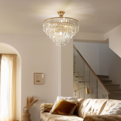 Brilagi - Lámpara de techo CRYSTAL 5xE14/40W/230V dorado