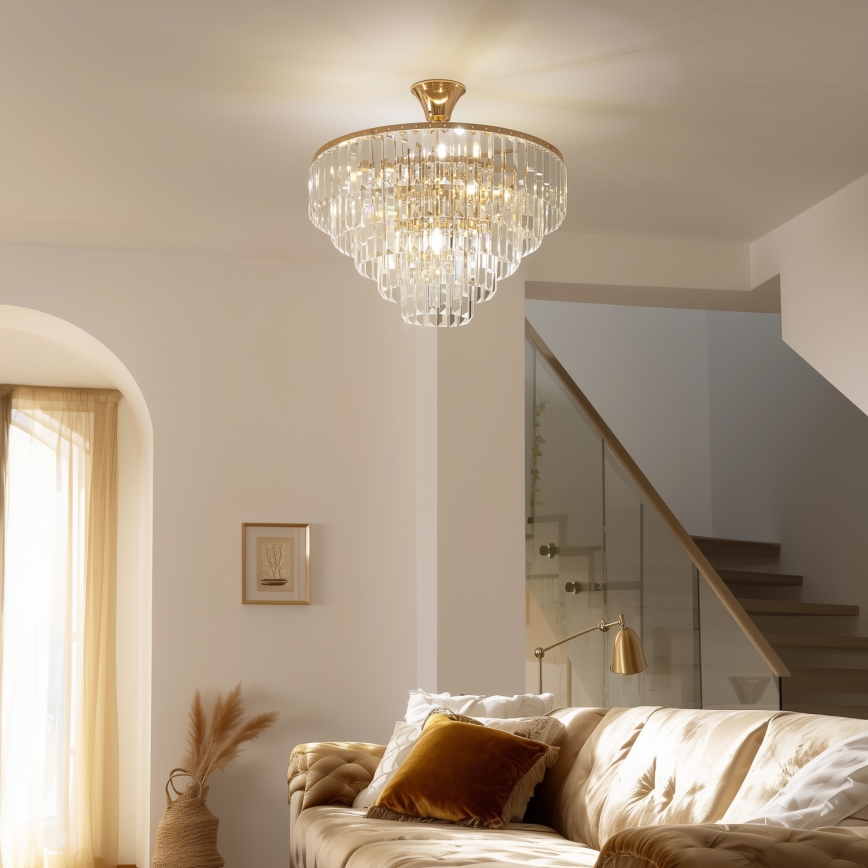Brilagi - Lámpara de techo CRYSTAL 5xE14/40W/230V dorado