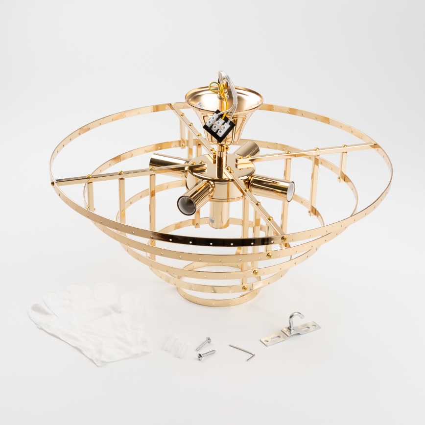 Brilagi - Lámpara de techo CRYSTAL 5xE14/40W/230V dorado