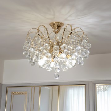 Brilagi - Lámpara de techo CRYSTAL 6xE14/60W/230V dorado
