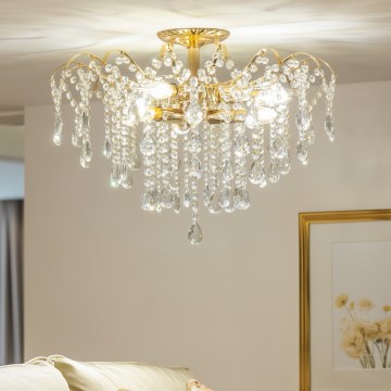 Brilagi - Lámpara de techo CRYSTAL 6xE14/60W/230V dorado