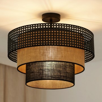 Brilagi - Lámpara de techo DAKOTA LUNETA 1xE27/15W/230V diá. 45 cm negro/beige