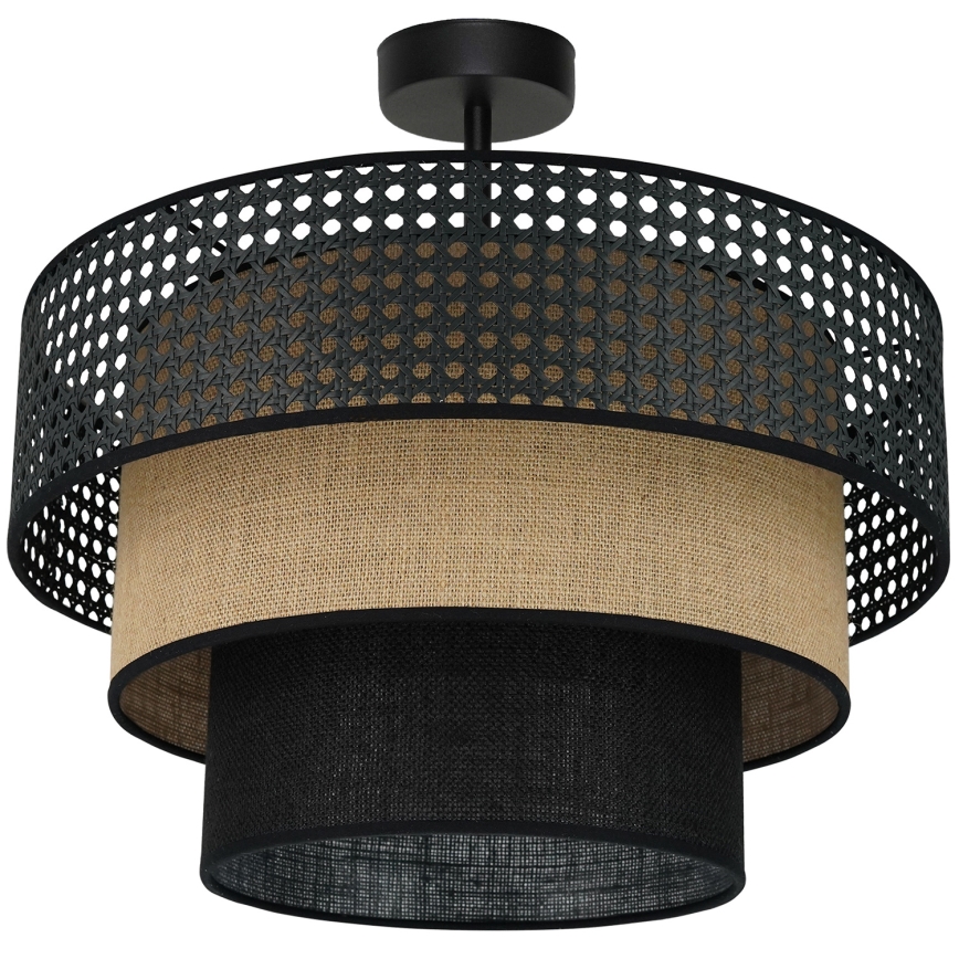 Brilagi - Lámpara de techo DAKOTA LUNETA 1xE27/15W/230V diá. 45 cm negro/beige