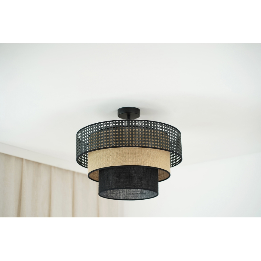 Brilagi - Lámpara de techo DAKOTA LUNETA 1xE27/15W/230V diá. 45 cm negro/beige
