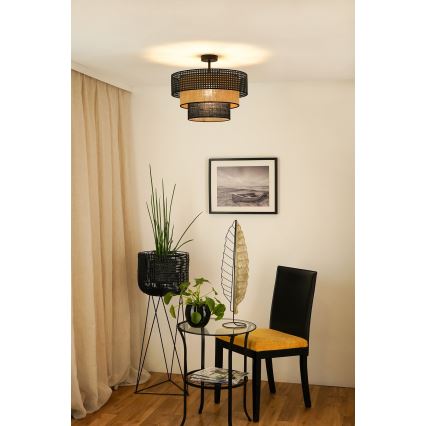 Brilagi - Lámpara de techo DAKOTA LUNETA 1xE27/15W/230V diá. 45 cm negro/beige