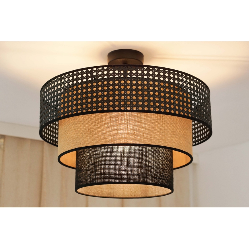Brilagi - Lámpara de techo DAKOTA LUNETA 1xE27/15W/230V diá. 45 cm negro/beige