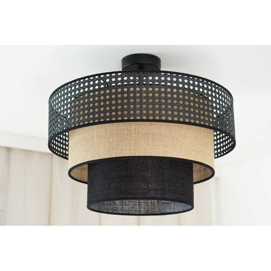 Brilagi - Lámpara de techo DAKOTA LUNETA 1xE27/15W/230V diá. 45 cm negro/beige