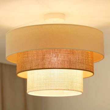 Brilagi - Lámpara de techo DENVER LUNETA 1xE27/15W/230V diá. 45 cm beige/marrón/color crema