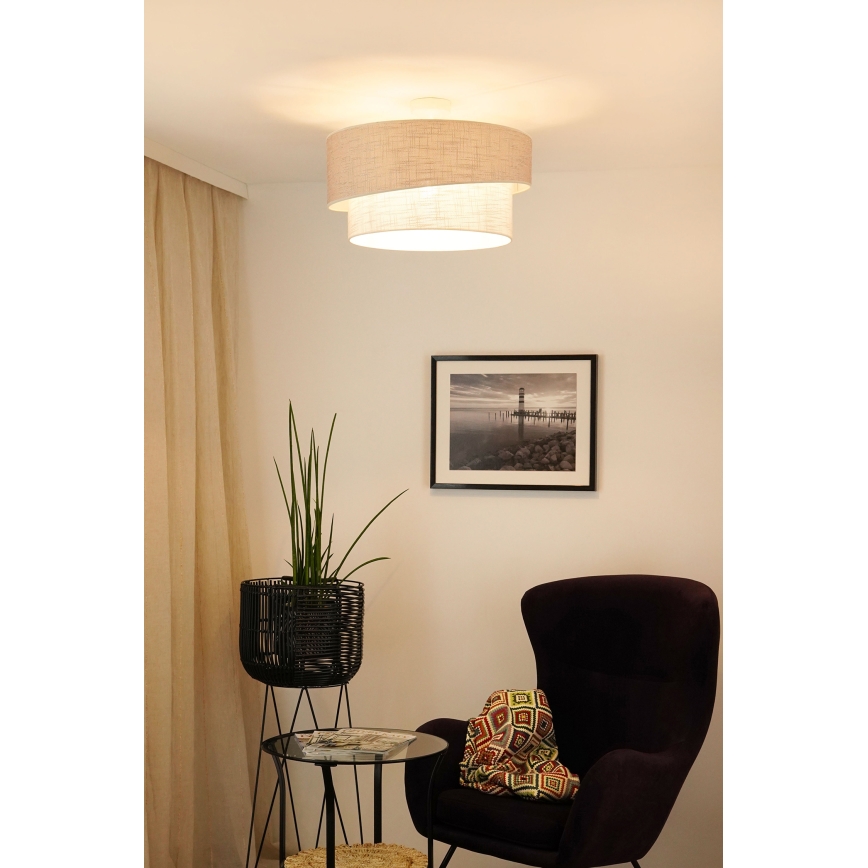 Brilagi - Lámpara de techo DOVER SHINE 1xE27/15W/230V diá. 50 cm gris/color crema