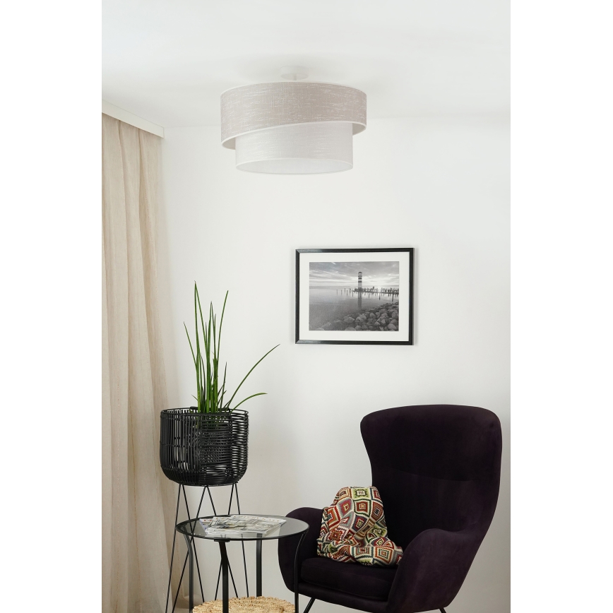 Brilagi - Lámpara de techo DOVER SHINE 1xE27/15W/230V diá. 50 cm gris/color crema