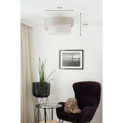 Brilagi - Lámpara de techo DOVER SHINE 1xE27/15W/230V diá. 50 cm gris/color crema