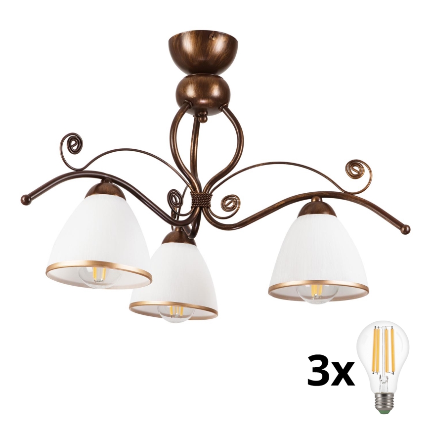 Brilagi - Lámpara de techo LED ANTICO 3xE27/60W/230V pátina de bronce