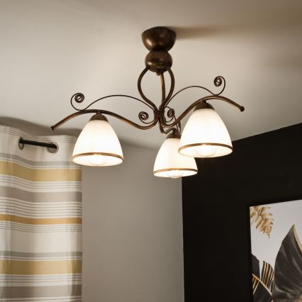 Brilagi - Lámpara de techo LED ANTICO 3xE27/60W/230V pátina de bronce