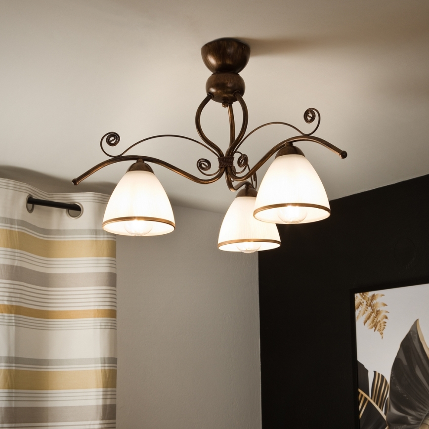 Brilagi - Lámpara de techo LED ANTICO 3xE27/60W/230V pátina de bronce