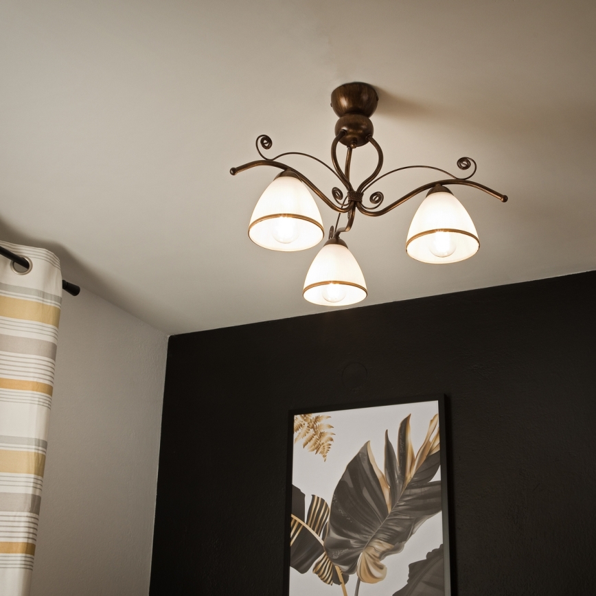 Brilagi - Lámpara de techo LED ANTICO 3xE27/60W/230V pátina de bronce