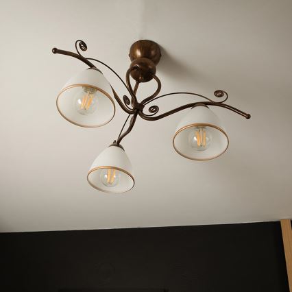 Brilagi - Lámpara de techo LED ANTICO 3xE27/60W/230V pátina de bronce