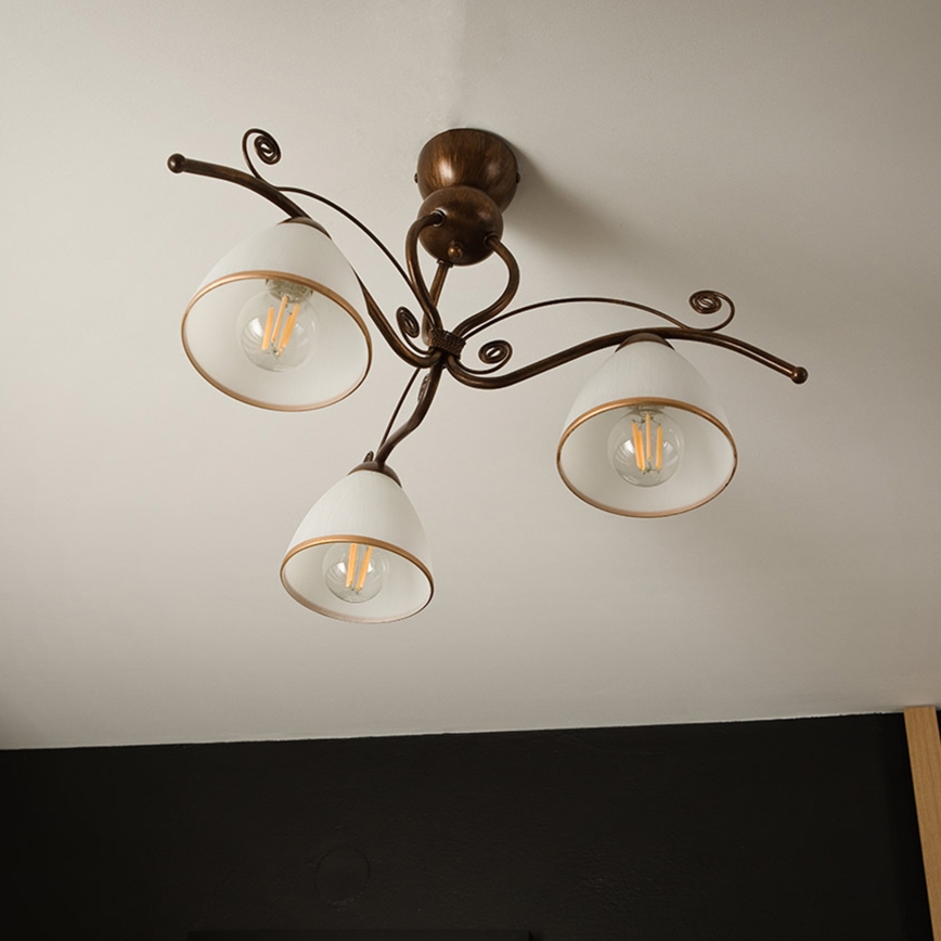 Brilagi - Lámpara de techo LED ANTICO 3xE27/60W/230V pátina de bronce