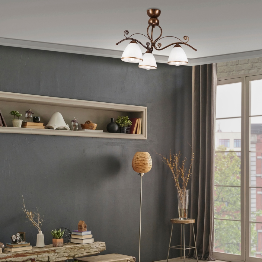 Brilagi - Lámpara de techo LED ANTICO 3xE27/60W/230V pátina de bronce