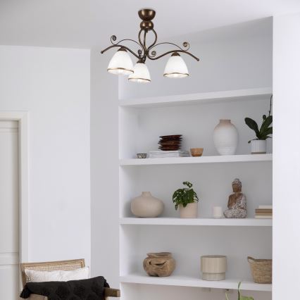 Brilagi - Lámpara de techo LED ANTICO 3xE27/60W/230V pátina de bronce