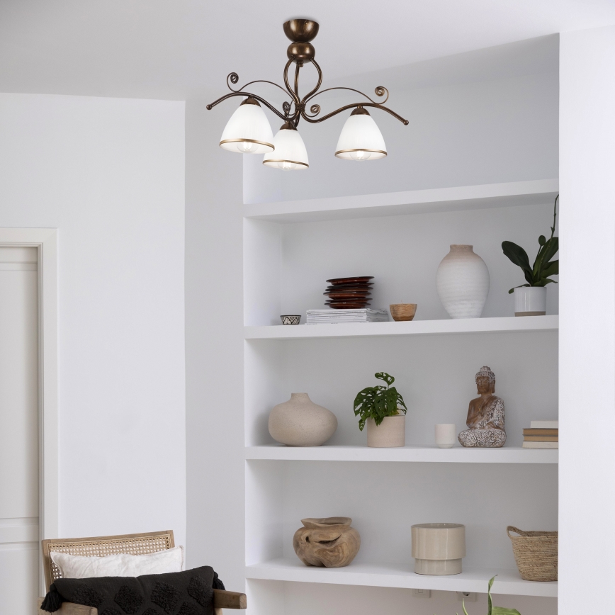 Brilagi - Lámpara de techo LED ANTICO 3xE27/60W/230V pátina de bronce