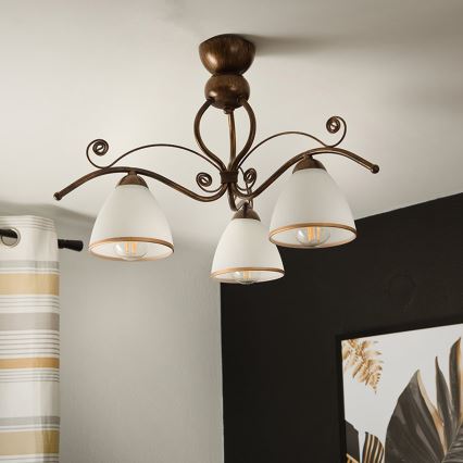 Brilagi - Lámpara de techo LED ANTICO 3xE27/60W/230V pátina de bronce