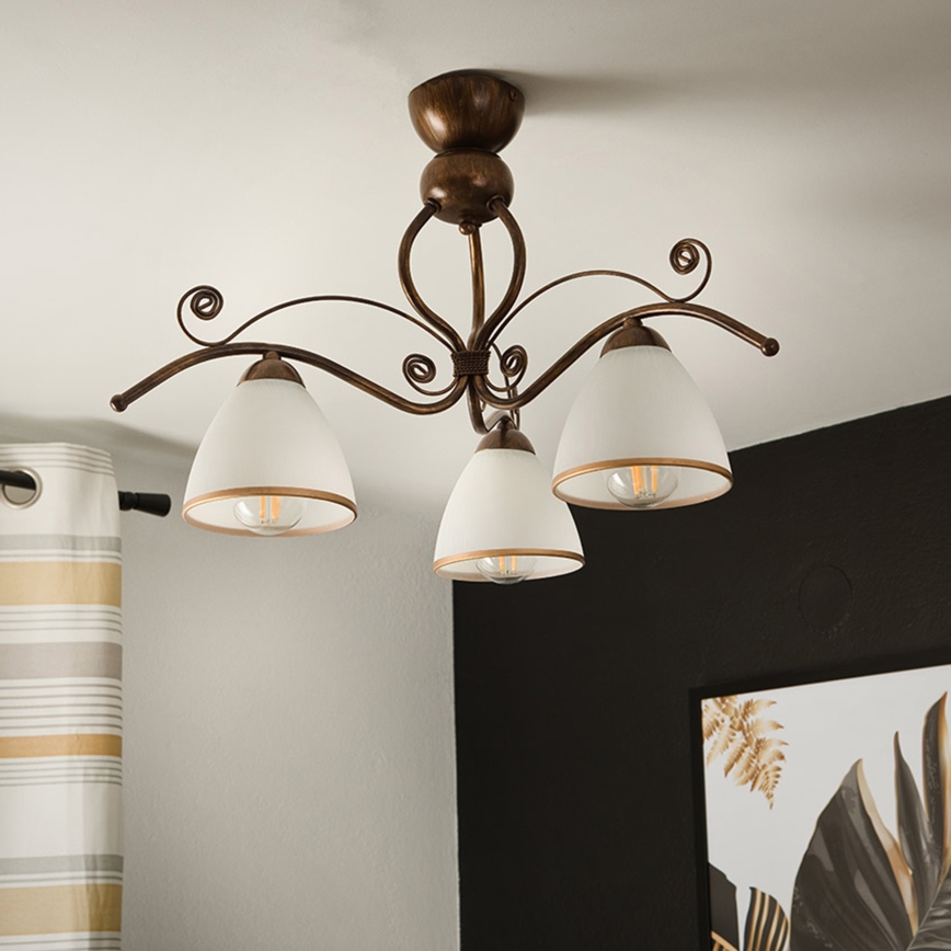 Brilagi - Lámpara de techo LED ANTICO 3xE27/60W/230V pátina de bronce