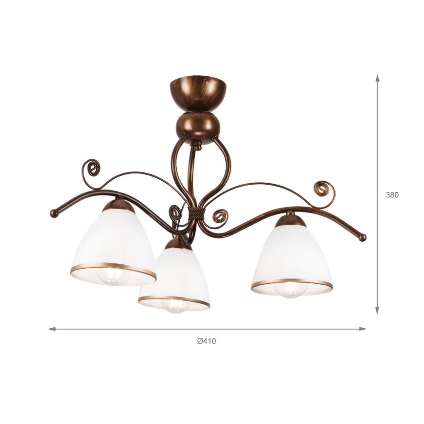 Brilagi - Lámpara de techo LED ANTICO 3xE27/60W/230V pátina de bronce