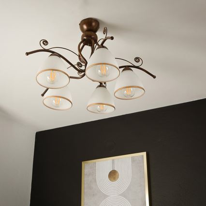 Brilagi - Lámpara de techo LED ANTICO 5xE27/60W/230V pátina de bronce