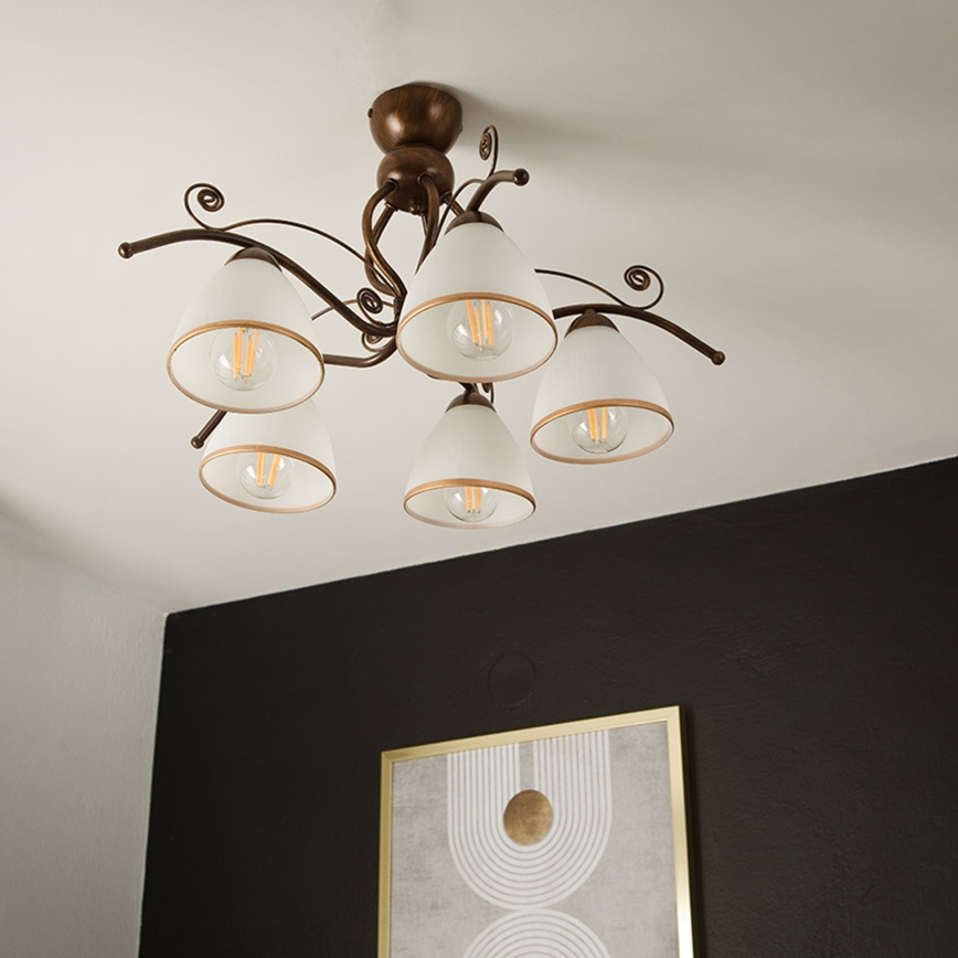 Brilagi - Lámpara de techo LED ANTICO 5xE27/60W/230V pátina de bronce