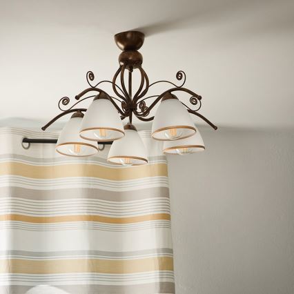 Brilagi - Lámpara de techo LED ANTICO 5xE27/60W/230V pátina de bronce
