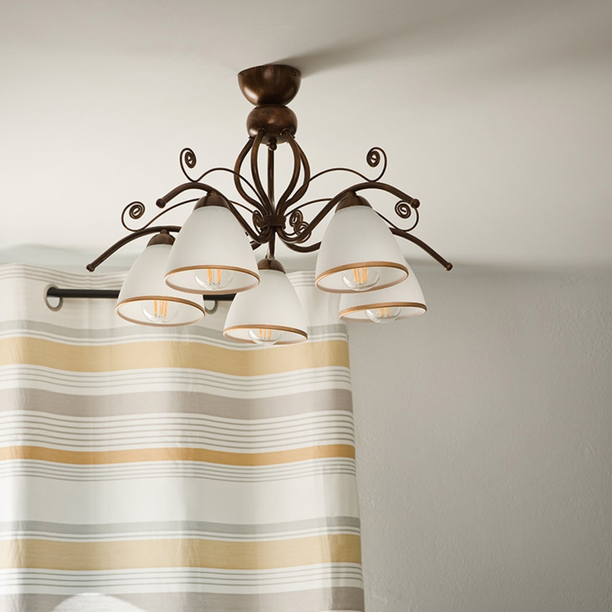 Brilagi - Lámpara de techo LED ANTICO 5xE27/60W/230V pátina de bronce