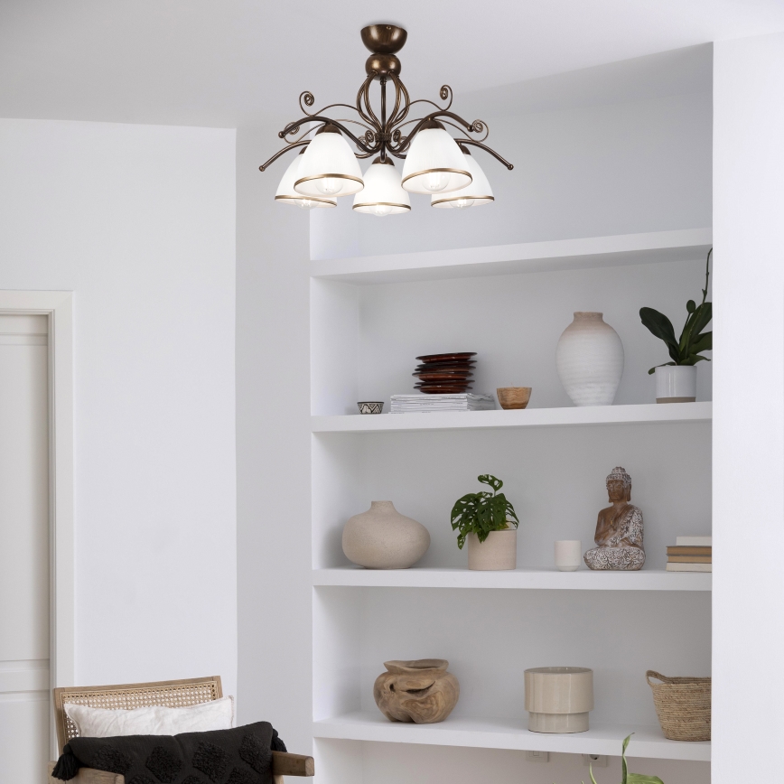 Brilagi - Lámpara de techo LED ANTICO 5xE27/60W/230V pátina de bronce