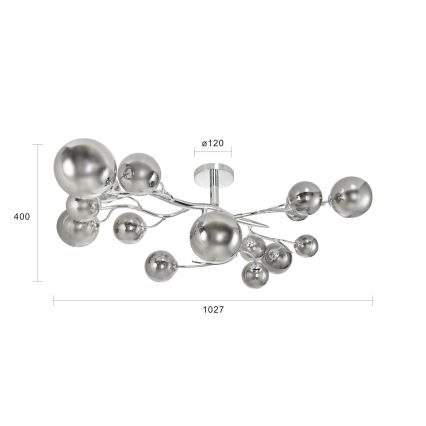 Brilagi - Lámpara de techo LED MISTEL 15xG9/3W/230V cromo brillante/ahumado