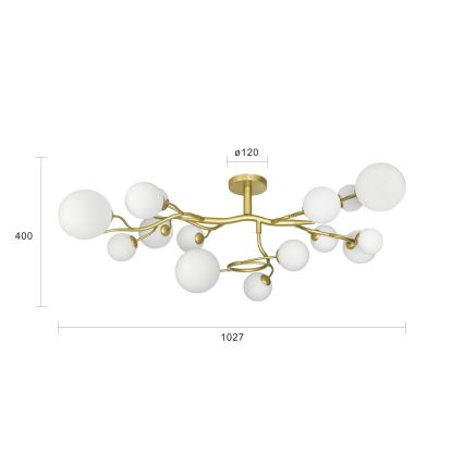 Brilagi - Lámpara de techo LED MISTEL 15xG9/3W/230V dorado/blanco