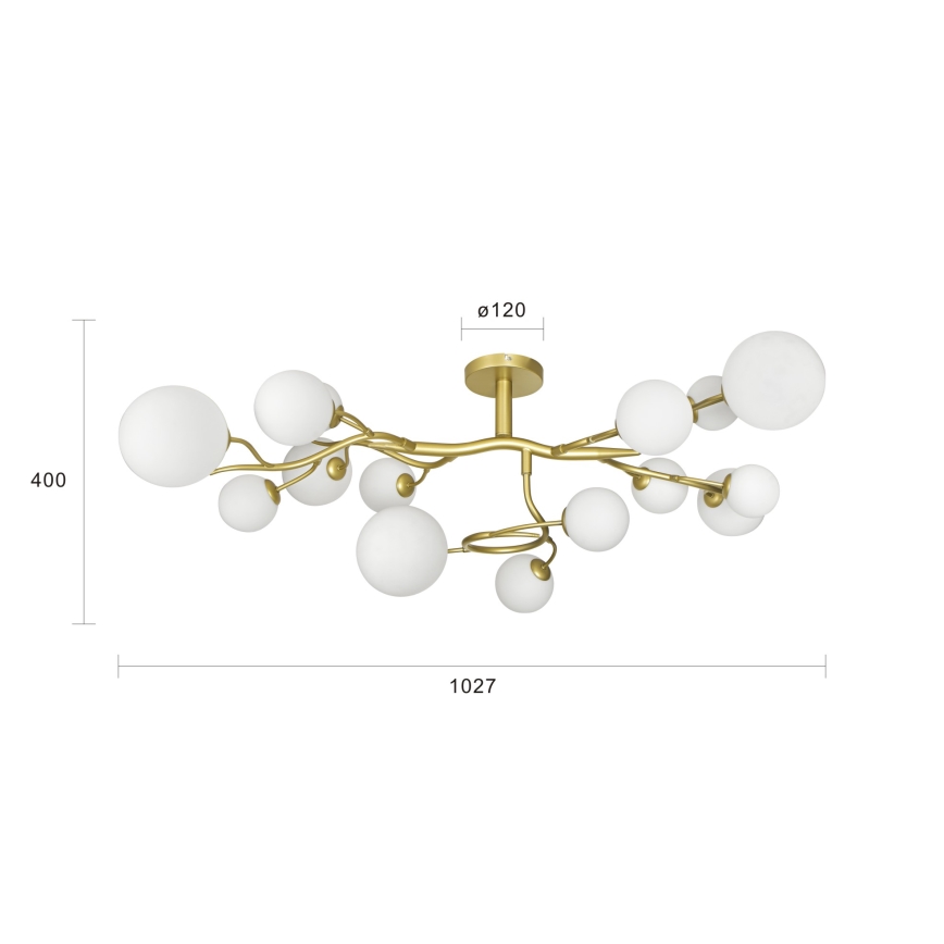 Brilagi - Lámpara de techo LED MISTEL 15xG9/3W/230V dorado/blanco