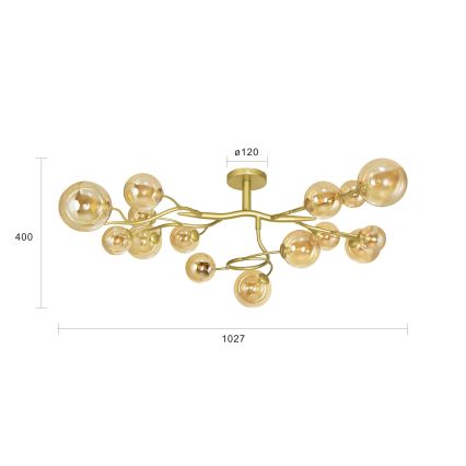 Brilagi - Lámpara de techo LED MISTEL 15xG9/3W/230V dorado