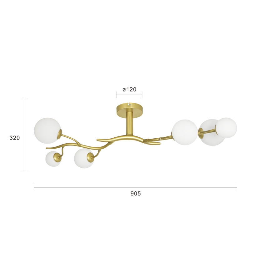 Brilagi - Lámpara de techo LED MISTEL 6xG9/3W/230V dorado/blanco