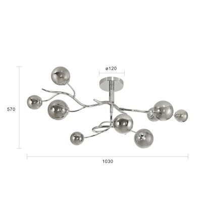 Brilagi - Lámpara de techo LED MISTEL 9xG9/3W/230V cromo brillante/ahumado