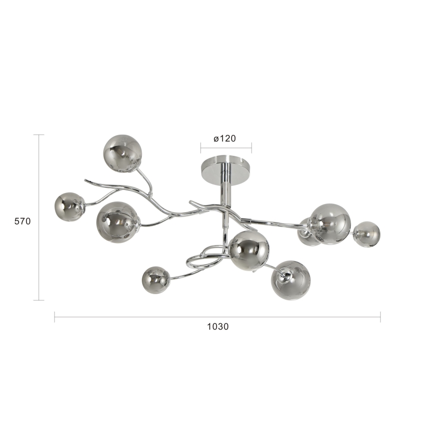 Brilagi - Lámpara de techo LED MISTEL 9xG9/3W/230V cromo brillante/ahumado