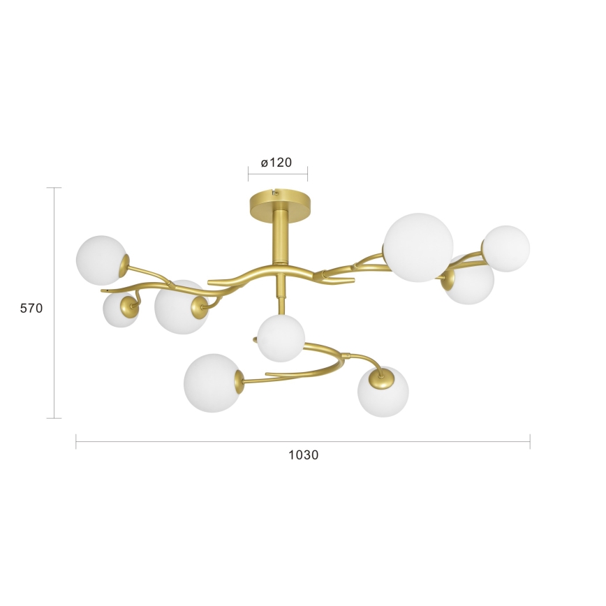 Brilagi - Lámpara de techo LED MISTEL 9xG9/3W/230V dorado/blanco