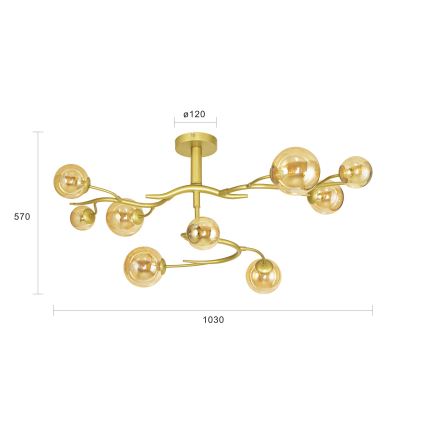 Brilagi - Lámpara de techo LED MISTEL 9xG9/3W/230V dorado
